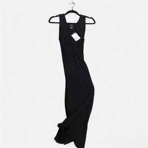 NWT Forever 21 Black Knotted bust Ribbed Maxi Dress